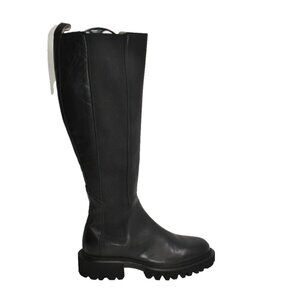 New! AllSaints Maeve Knee High Chelsea Boot Black Leather 39 9 US DD456B